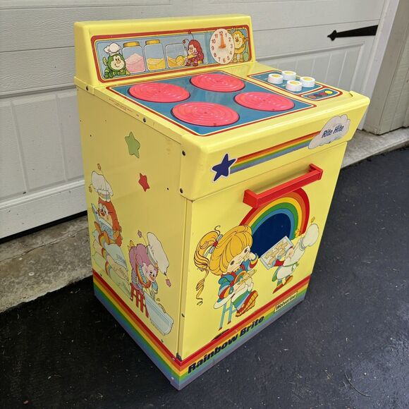 Vintage Rainbow Brite Rite Hite Kitchen Stove Play Set 1980s Metal Plastic - Picture 5 of 16